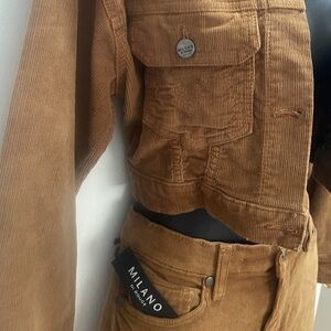 Brown Corduroy Jacket and Pants Set